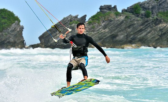 recepcion del salto de kitesurf